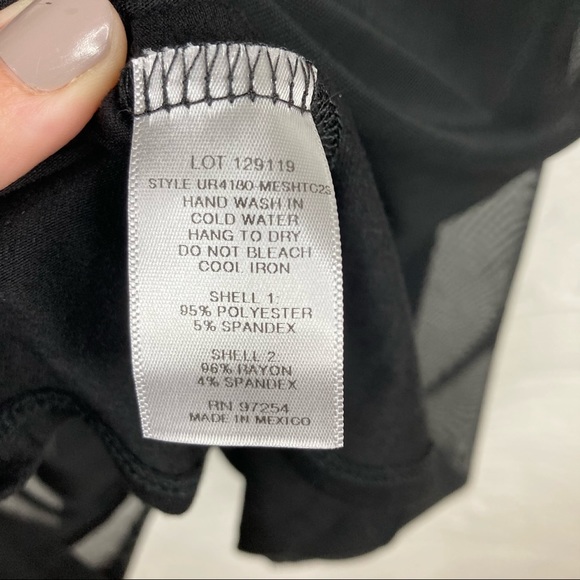 Short sleeve black mesh lined midi dress - Picture 3 of 7